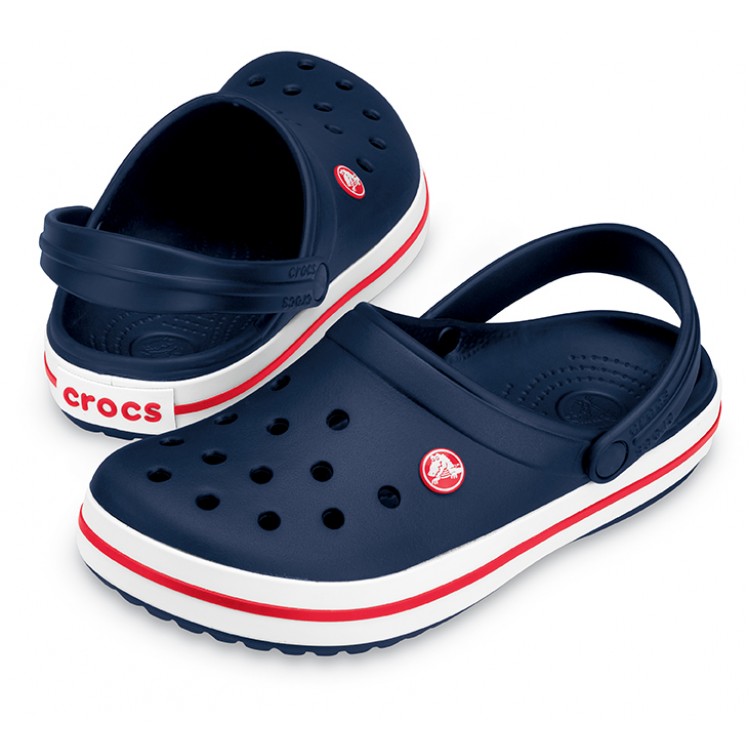 multi navy crocs